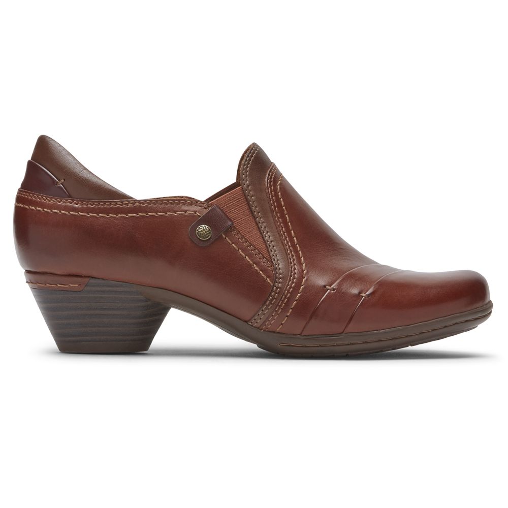 Sapatos Slip-On Rockport Cobb Hill Laurel Senhora - Marrom Escuro ( 310-BVFDGX )